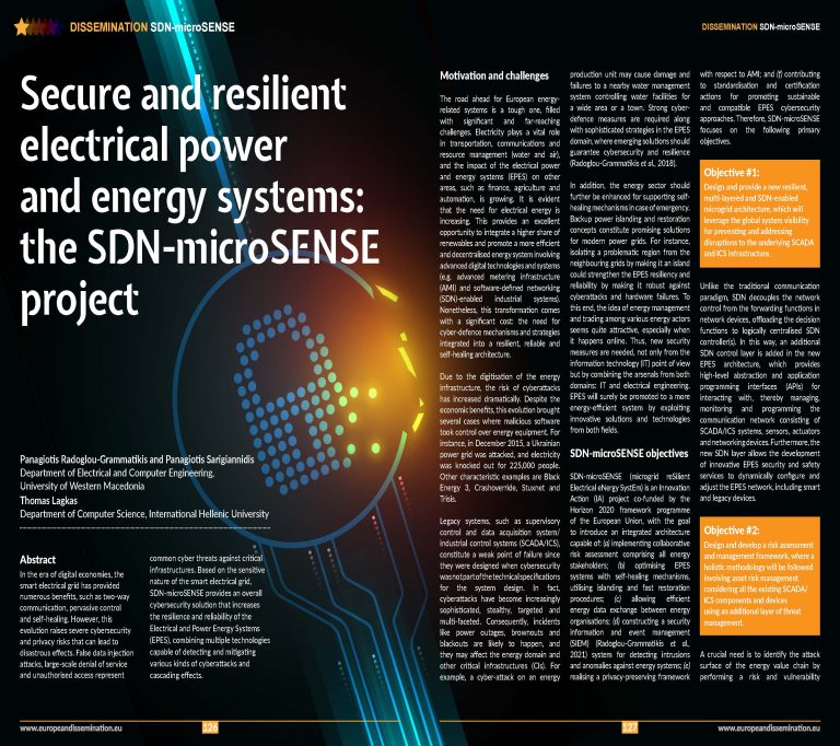 Secure and resilient electrical power and energy systems: the SDN-microSENSE project