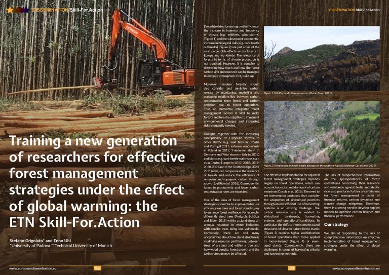 Training a new generation of researchers for effective forest management strategies under the effect of global warming: the ETN Skill-For.Action