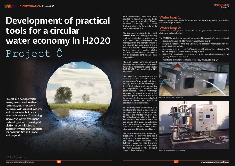 Development of practical tools for a circular water economy in H2020