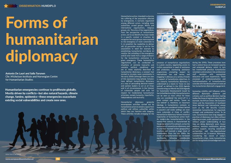 Forms of humanitarian diplomacy