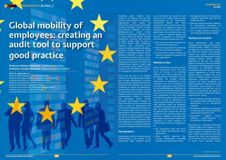 Global mobility of employees: creating an audit tool to support good practice