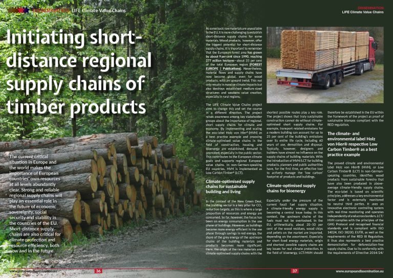 Initiating short-distance regional supply chains of timber products