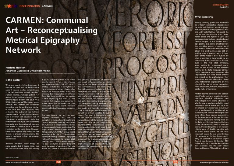 CARMEN: Communal Art – Reconceptualising Metrical Epigraphy Network