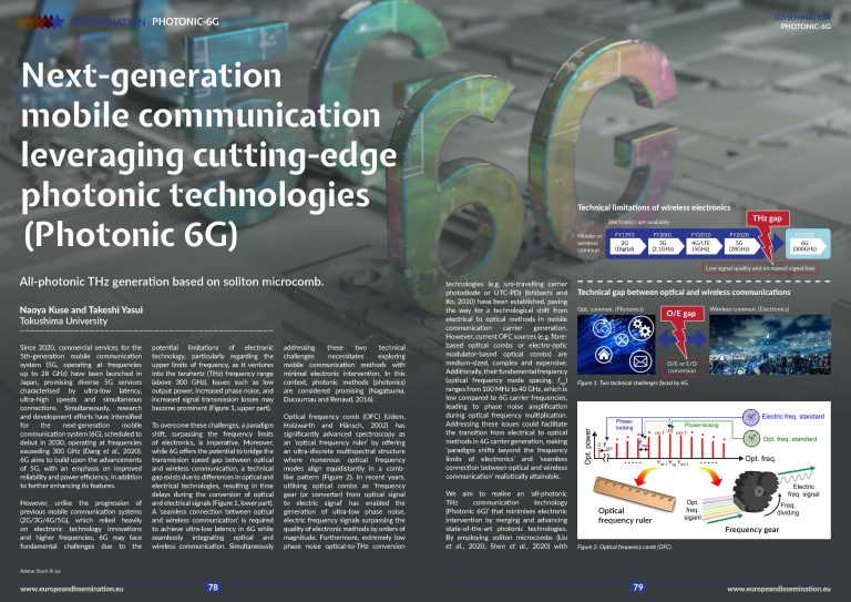 Next-generation mobile communication leveraging cutting-edge photonic technologies (Photonic 6G)