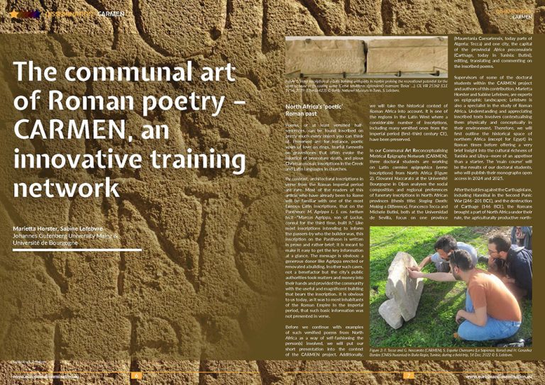 The communal art of Roman poetry – CARMEN, an innovative training network