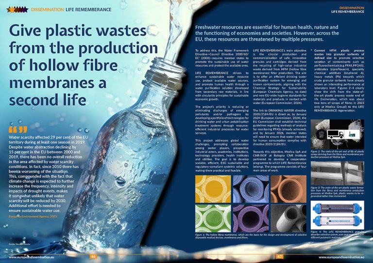Give plastic wastes from the production of hollow fibre membranes a second life