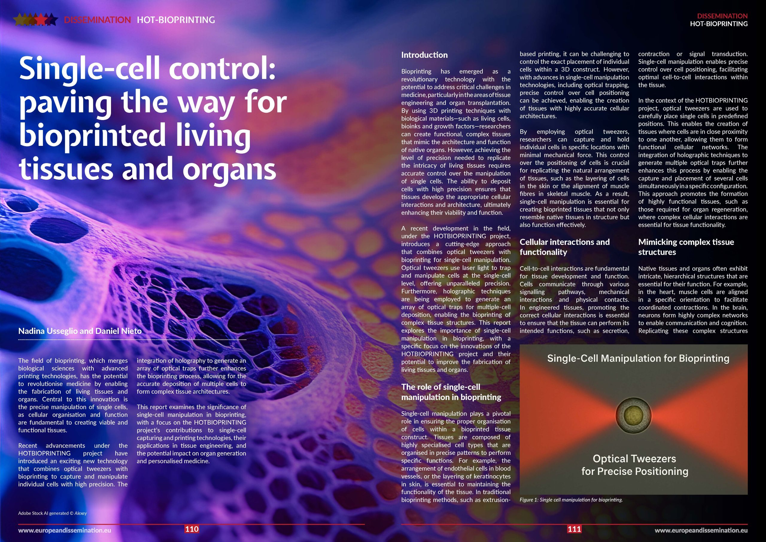 Single-cell control: paving the way for bioprinted living tissues