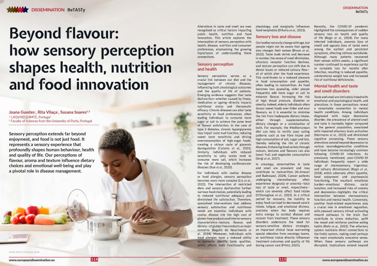 Beyond flavour: how sensory perception shapes health, nutrition and food innovation