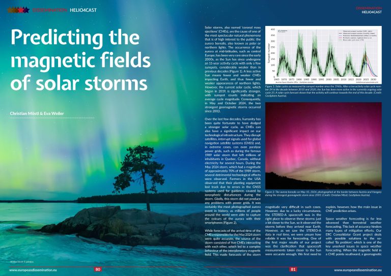 Predicting the magnetic fields of solar storms