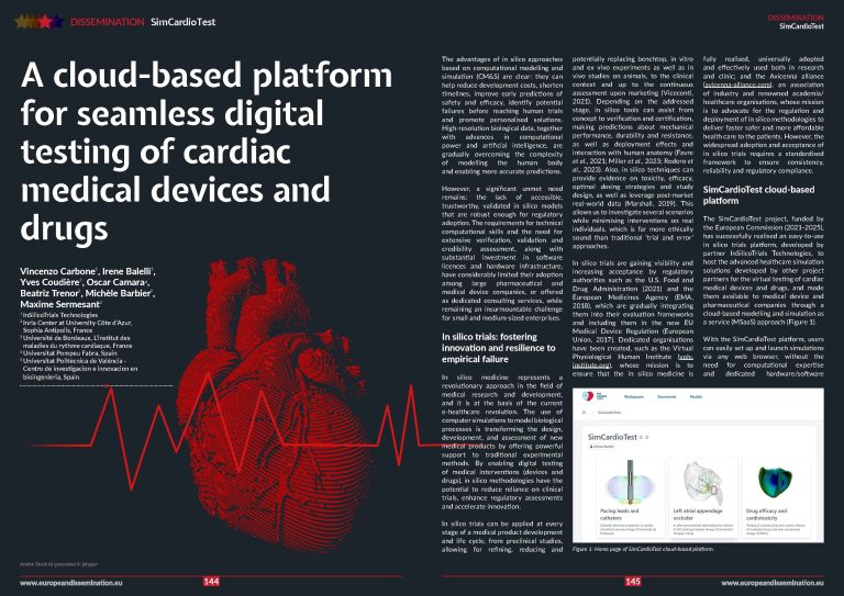 A cloud-based platform for seamless digital testing of cardiac medical devices and drugs