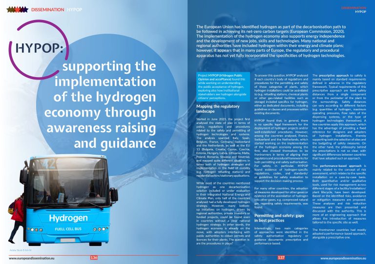 HYPOP: supporting the implementation of the hydrogen economy through awareness raising and guidance