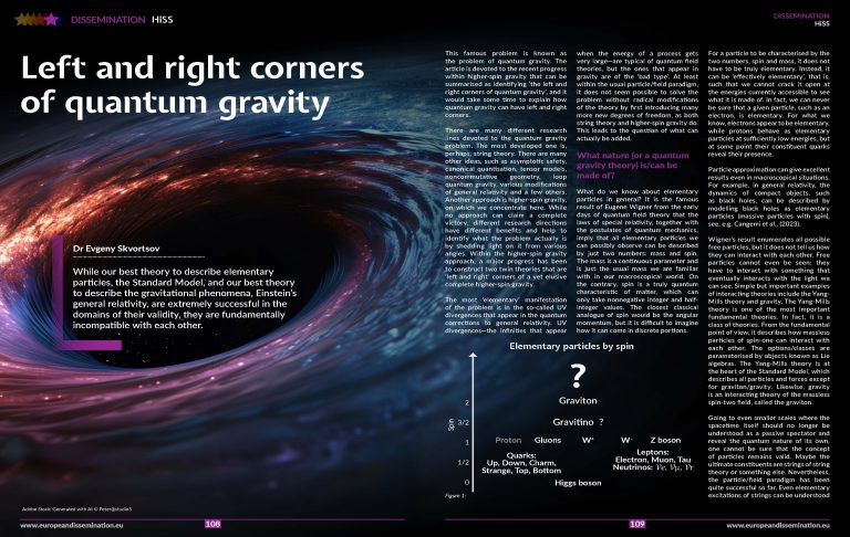 Left and right corners of quantum gravity