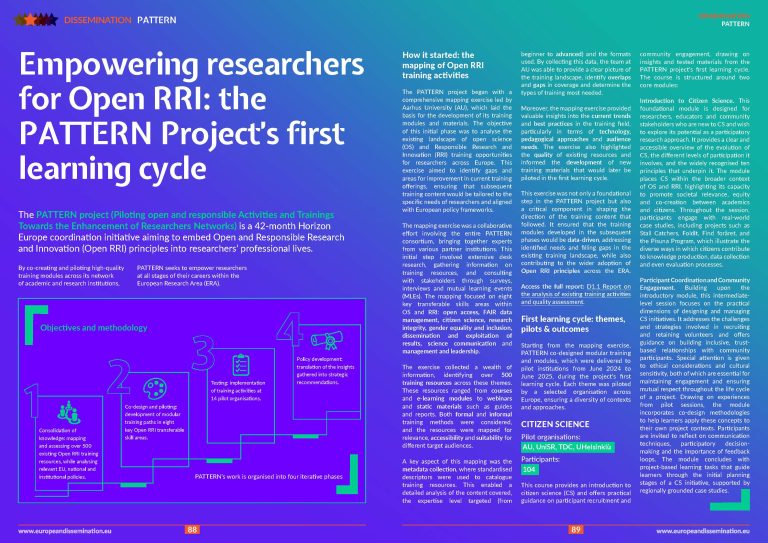 Empowering researchers for Open RRI: the PATTERN Project’s first learning cycle