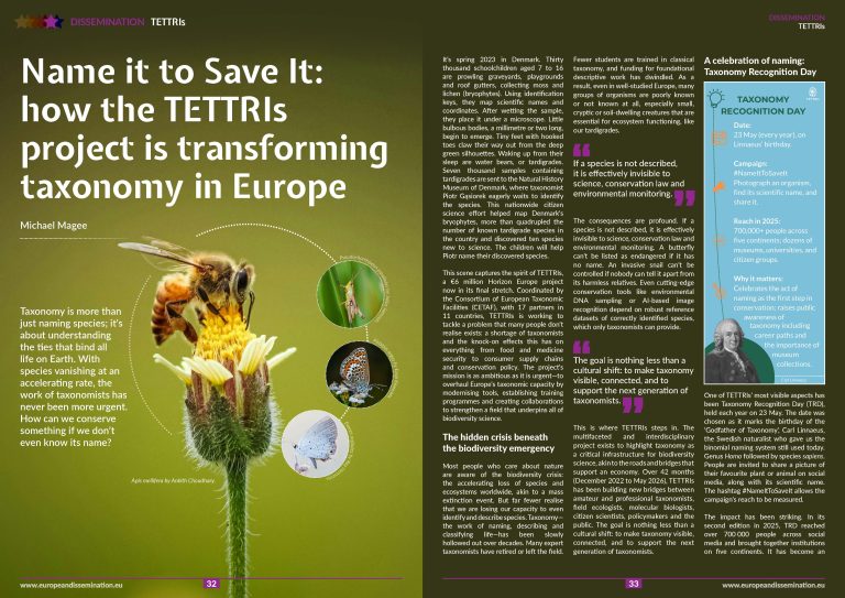 Name it to Save It: how the TETTRIs project is transforming taxonomy in Europe