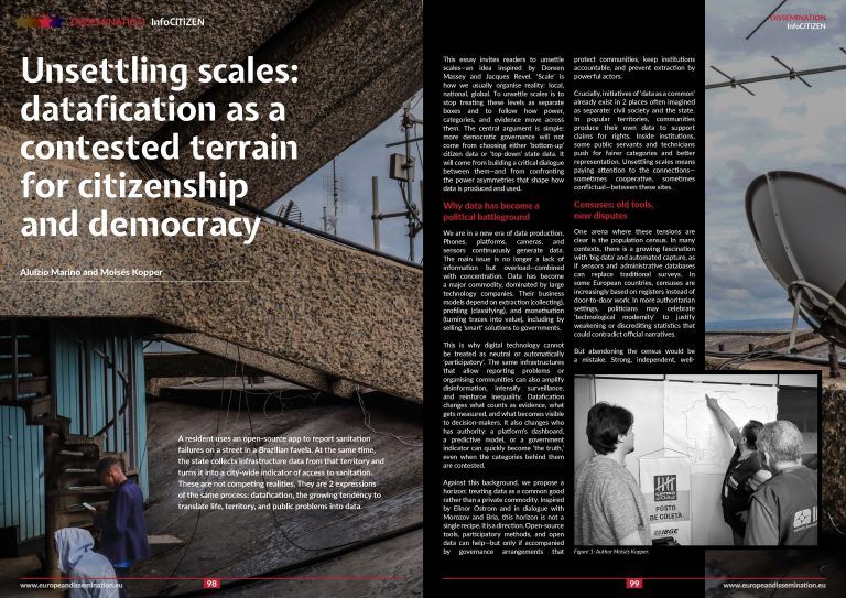 Unsettling scales: datafication as a contested terrain for citizenship and democracy