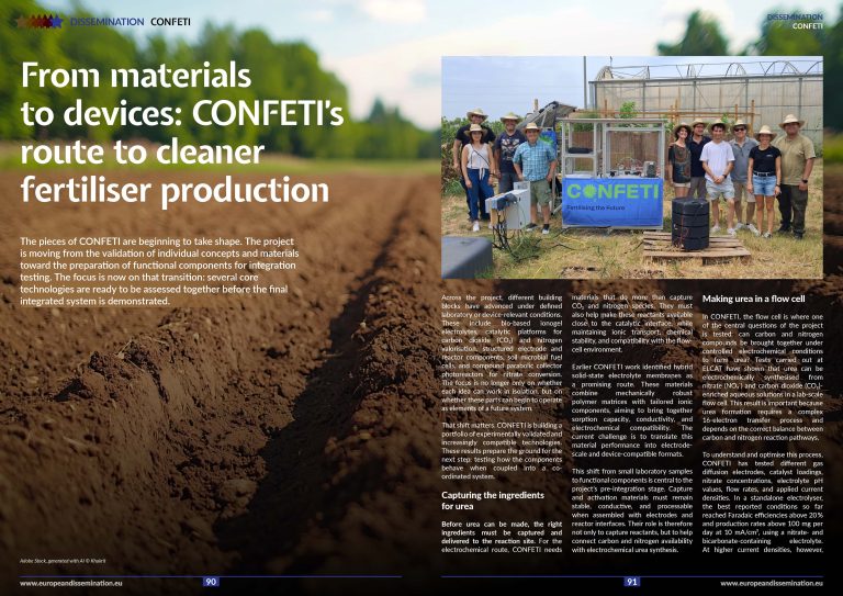 From materials to devices: CONFETI’s route to cleaner fertiliser production