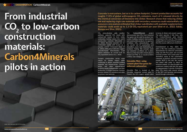 From industrial CO2 to low-carbon construction materials: Carbon4Minerals pilots in action