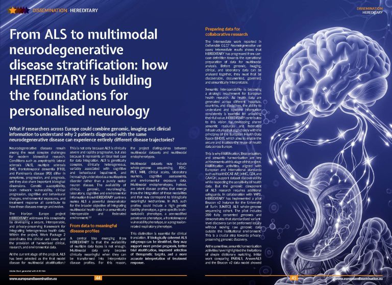 From ALS to multimodal neurodegenerative disease stratification: how HEREDITARY is building the foundations for personalised neurology
